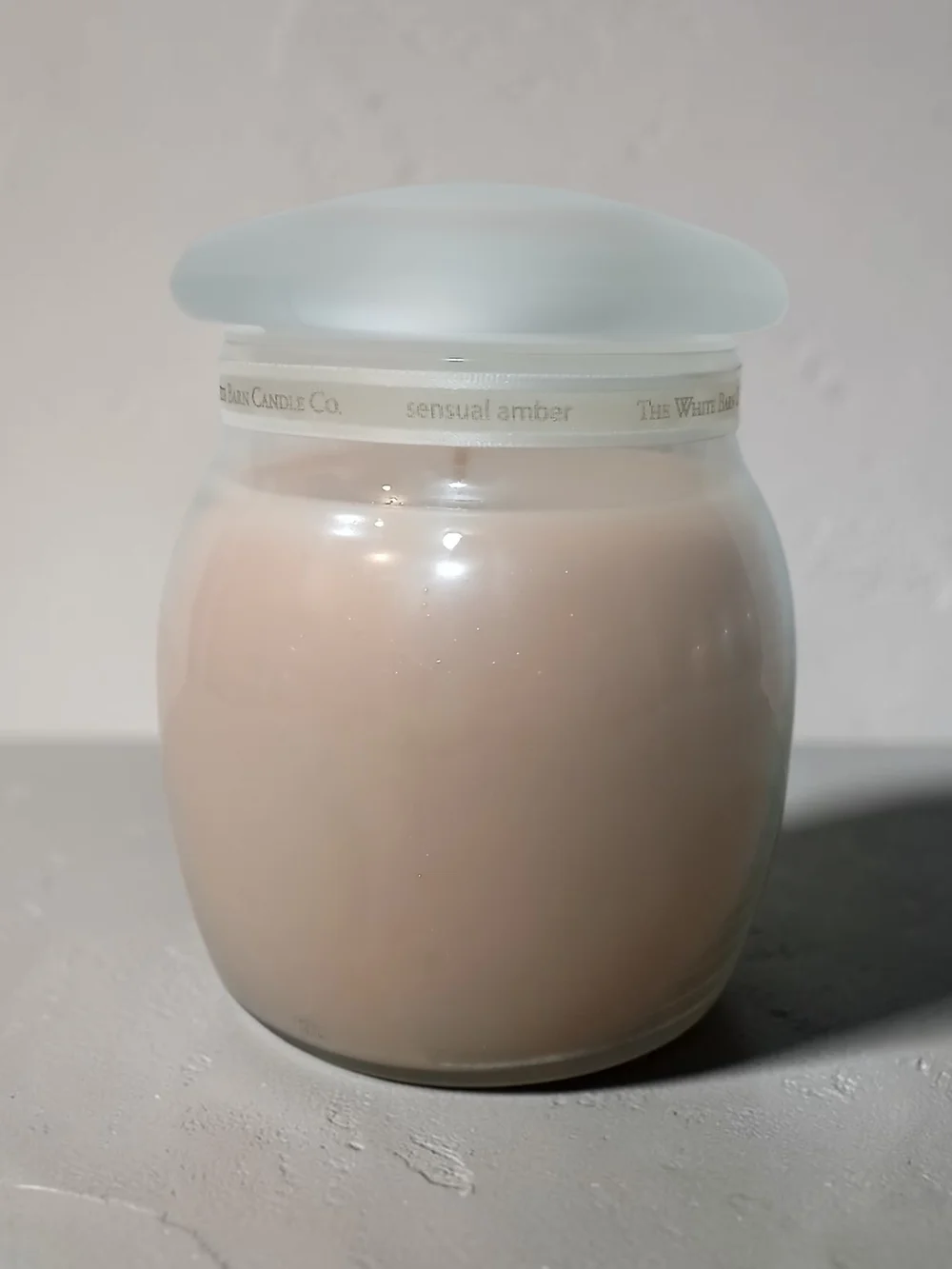 White Barn Sensual Amber Jar Candle - Soft Beige with Frosted Lid